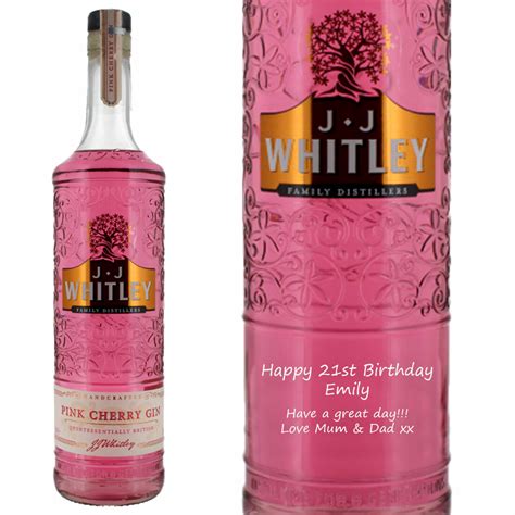 Personalised Jj Whitley Pink Cherry Gin 70cl Prestige Drinks
