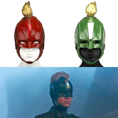 1 piece 2019 movie captain marvel carol danvers cosplay face masks superhero pvc women helmet