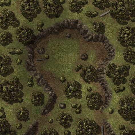 Deciduous Forest Hills Wilderness Campsite Fantasy Map Tabletop Rpg