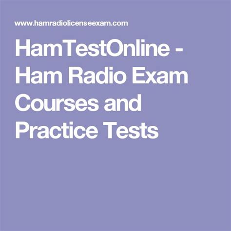 Hamtestonline Ham Radio Exam Courses And Practice Tests Ham Radio Ham Radio License