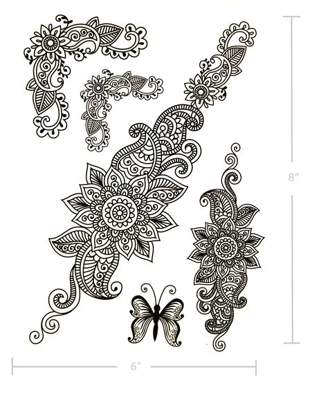 terra tattoos black mehndi inspired temporary tattoos 50 henna designs flowers elephants