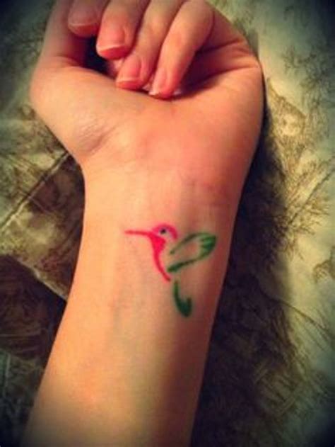 For Mom Hummingbird Tattoo Watercolor Wrist Tattoo Cute Tattoos For