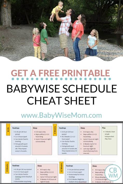 Babywise First Year Schedule Chart Cheat Sheet Babywise Mom