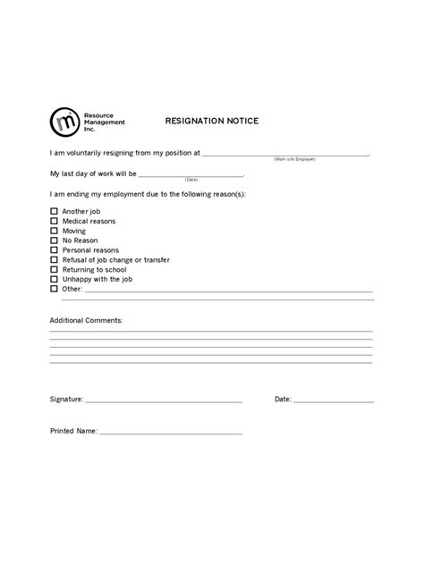 Employee Resignation Form 2 Free Templates In Pdf Word Excel Download