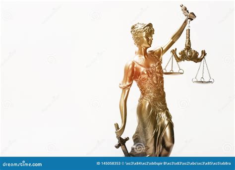 Justice Blindfolded Lady Holding Scales And Sword Statue Stock Image