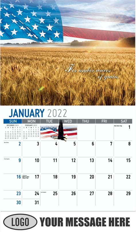 2022 Promotional Calendar America The Beautiful Us Patriotism Calendar