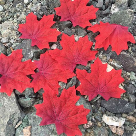 100pcs Autumn Maple Leaf Fall Fake Silk Leaves Wedding Party Christmas