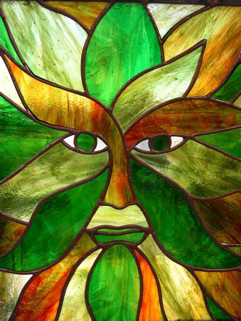 Green Man In Stained Glass Stained Glass Suncatchers Stained Glass Designs Stained Glass