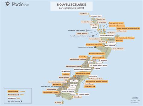 Carte Touristique De La Nouvelle Zélande