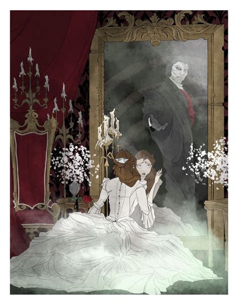 Mirror Phantom Phantom Of The Opera Fan Art Art Print Christine Geek Art Gothic