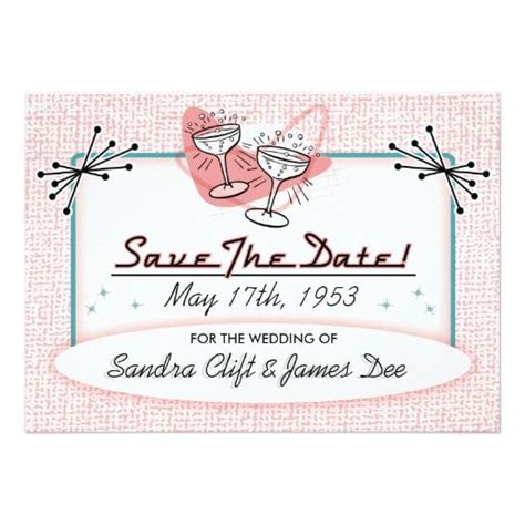 1950s Vintage Wedding Save The Date Cards Vintage Wedding Save The