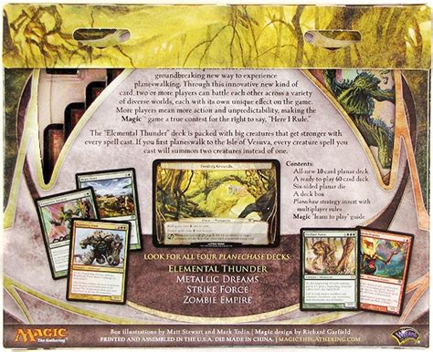 Planechase is a card game and a variant of magic: Magic the Gathering Planechase Precon Elemental Thunder ...