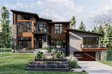 2 Story 4 Bedroom Modern Mountain House With 3 Living Levels For A Side