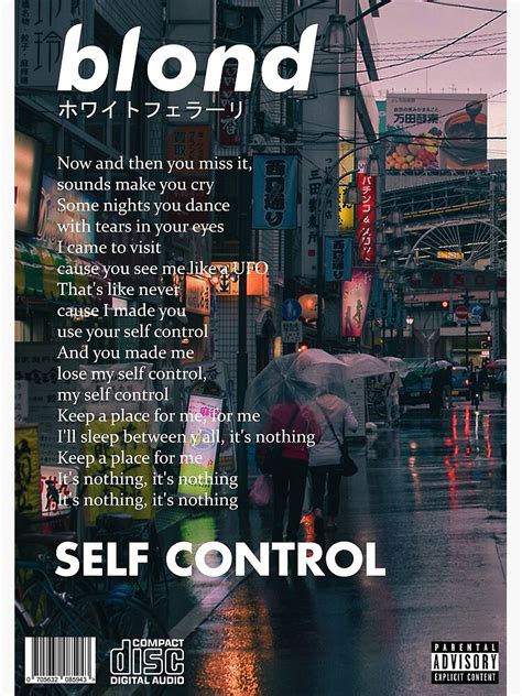 Frank Ocean Blonde Self Control Poster For Sale By Pilowtek Redbubble