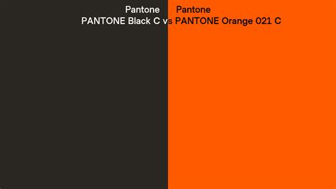 Pantone Black C Vs PANTONE Orange 021 C Side By Side Comparison