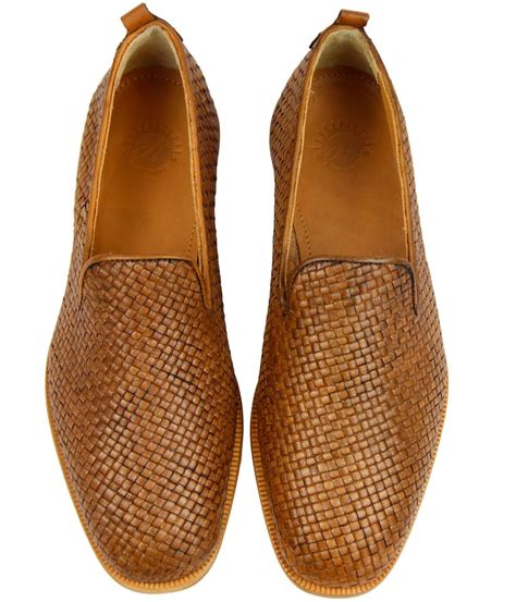 Hudson Ipanema Retro Basket Weave Slip On Shoes In Tan Woven Shoes