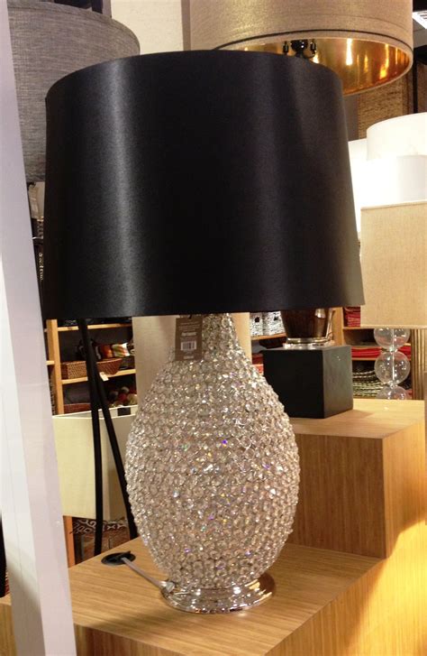 This lamp is centered on a round base and topped with a beige hardback shade. Beautiful crystal lamp from Pier One Imports. $300 | Lamp ...