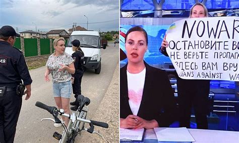 Anti War Journalist Marina Ovsyannikova Has Her Home Raided By Russian Officials Daily Mail Online