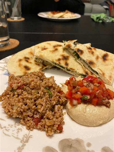 Week Turkish Kisir Hummus With Ezme Salad Spinach And Tofu Feta