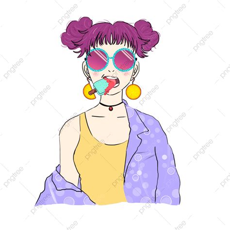 Fresh Girl Png Picture Cartoon Fresh Girl Character Png Element Cartoon Hand Draw