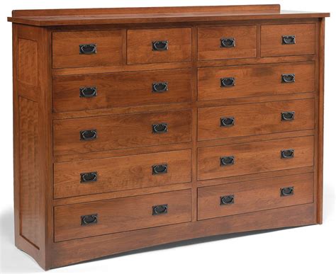 12 Drawer Solid Wood Double Dresser By Daniels Amish Wolf And