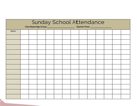 Pin On Attendance Chart