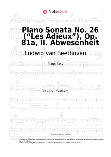 Ludwig Van Beethoven Piano Sonata No 26 “les Adieux” Op 81a Ii