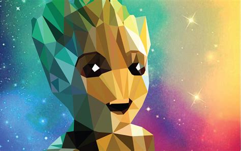 1280x800 Baby Groot Low Poly Portrait 720p Hd 4k Wallpapersimages