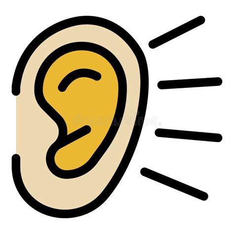 Ear Listening Icon Color Outline Vector Stock Vector Illustration Of