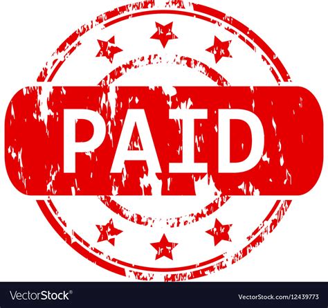 Paid Rubber Stamp Royalty Free Vector Image Vectorstock