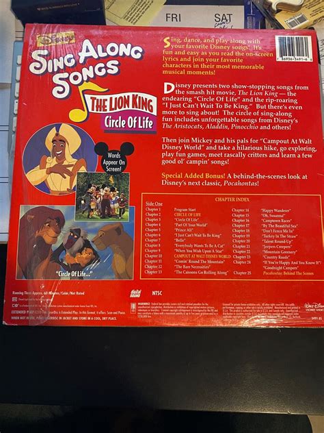 Disney Sing Along Songs The Lion King Circle Of Life Laserdisc Ebay