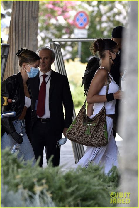 Hailey Bieber Bella Hadid Wear Masks While Leaving Sardinia After 3