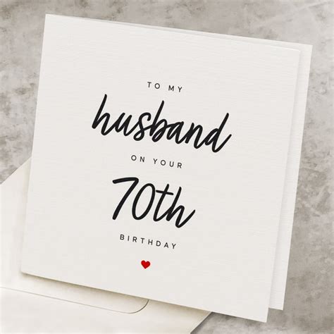 70th Birthday Card Husband Etsy