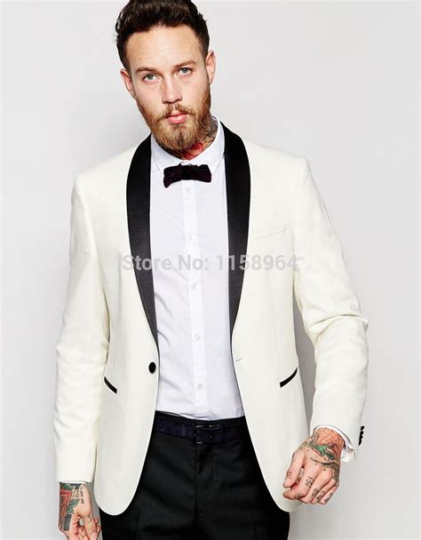 Popular Style One Button Ivory Groom Tuxedos Groomsmen Men S Wedding