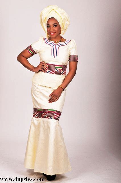 Dstoreelegant Beige African Brocade Skirt With