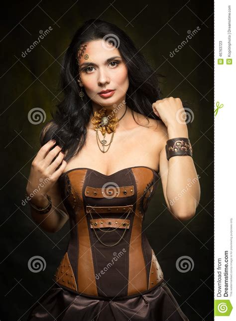 Portrait Of A Beautiful Steampunk Woman Stock Image
