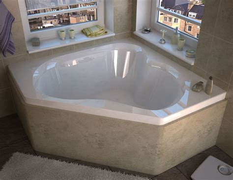 A corner bathtub is a bathtub with two sides anchored by walls. Atlantis Whirlpools 6060C Cascade 60 x 60 Corner Soaking ...
