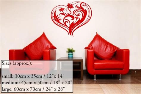 Floral Heart Wall Pattern Wall Stickers Store Uk Shop With Wall
