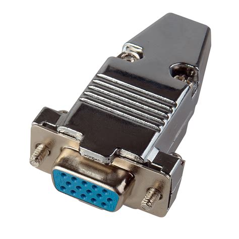 15 Pin Hd Female D Sub Connector With Metal Hood Dj15hd And 9h