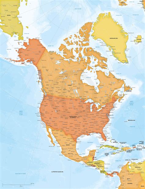 Vector Map Of North America Xl Size Graphics On Creative Market