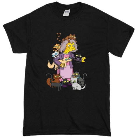 The Simpsons Crazy Cat Lady T Shirt