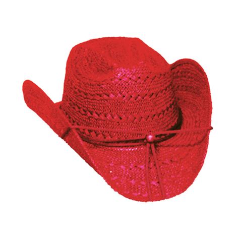 Red Cowgirl Straw Hat