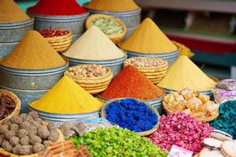 Selection Of Spices On A Moroccan Market The Great