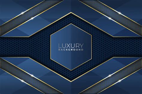 Luxury Blue Geometric Gold Background Graphic By Rafanec · Creative Fabrica