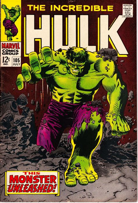 The Incredible Hulk 105 1st Series 1962 1999 July 1968 Marvel Comics Grade F Vf Hulk Comic