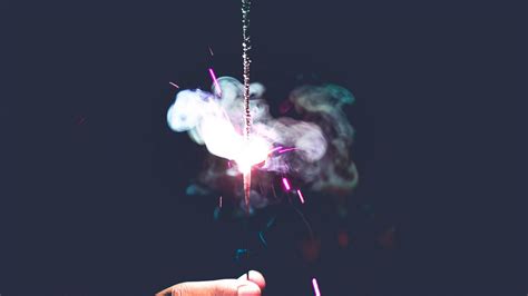 Wallpaper Sparkler Spark Smoke Hand Dark Hd Picture Image