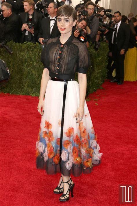 Met Gala Lily Collins In Chanel Couture Tom Lorenzo