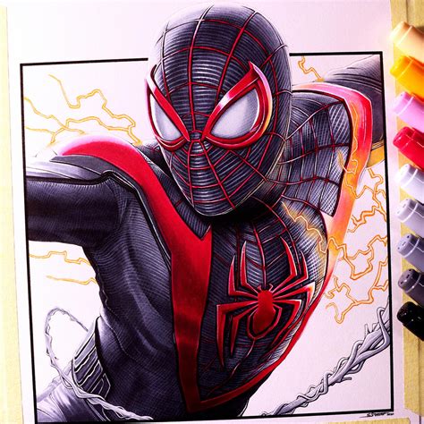 Miles Morales Drawing Spidermanps4 Vrogue