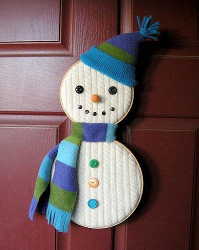 Embroidery Hoop Snowman Decorate For The Holidays