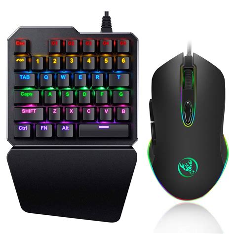 Rgb One Hand Mechanical Gaming Keyboard And Backlit Mouse Combo Eeekit